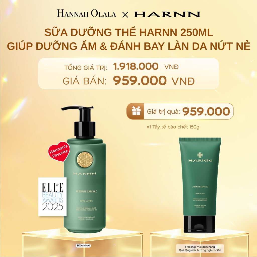 DEAL 2: BODY LOTION - SỮA DƯỠNG THỂ HARNN 250ML GIÚP DƯỠNG ẨM & ĐÁNH BAY LÀN DA NỨT NẺ 250ML