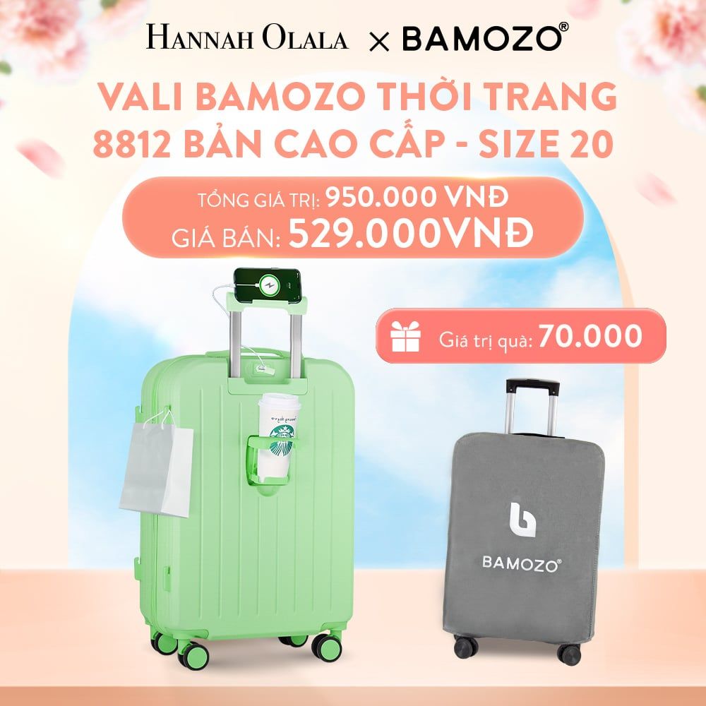 A75_DEAL 3: VALI BAMOZO 8812 CAO CẤP (TẶNG BỌC VALI)