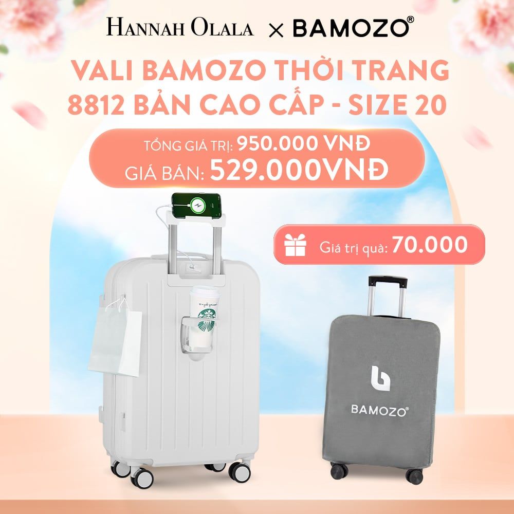 A75_DEAL 3: VALI BAMOZO 8812 CAO CẤP (TẶNG BỌC VALI)