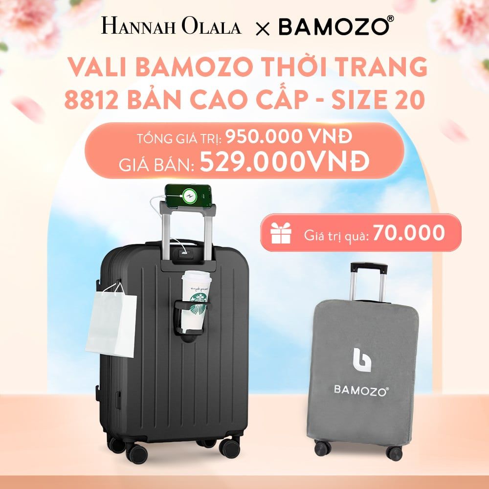 A75_DEAL 3: VALI BAMOZO 8812 CAO CẤP (TẶNG BỌC VALI)