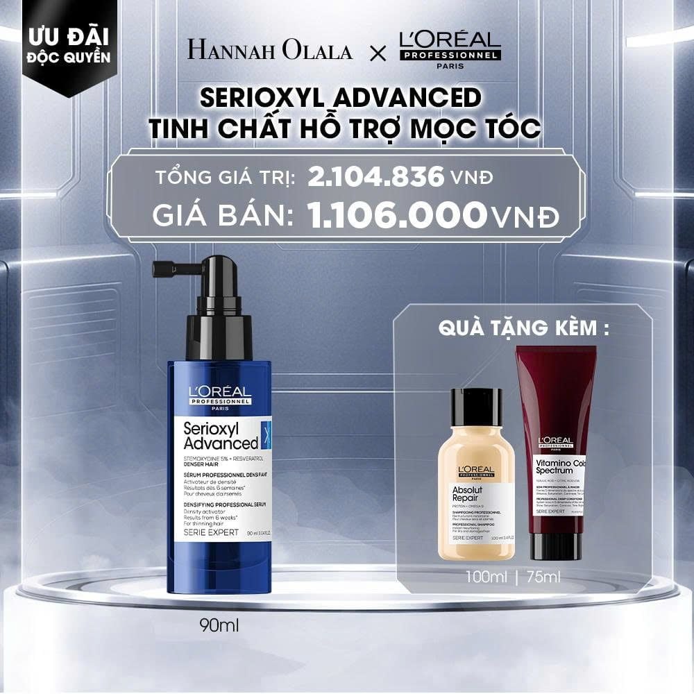 DEAL 1: TINH CHẤT HỖ TRỢ MỌC TÓC L'OREAL PROFESSIONNEL SERIOXYL ADVANCED 90ML