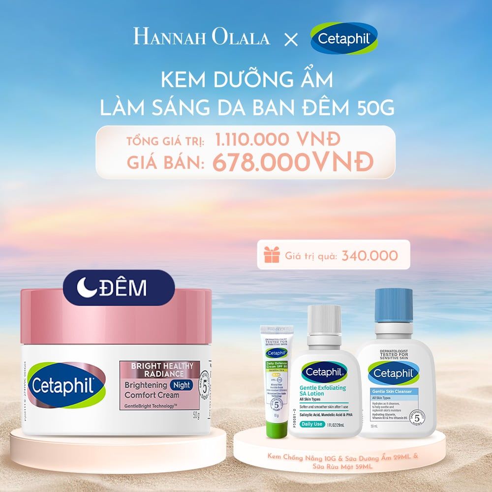 C1058_DEAL 8: KEM DƯỠNG ẨM SÁNG DA BAN ĐÊM DỊU LÀNH CHO DA NHẠY CẢM CETAPHIL BRIGHT HEALTHY RADIANCE NIGHT CREAM 50G