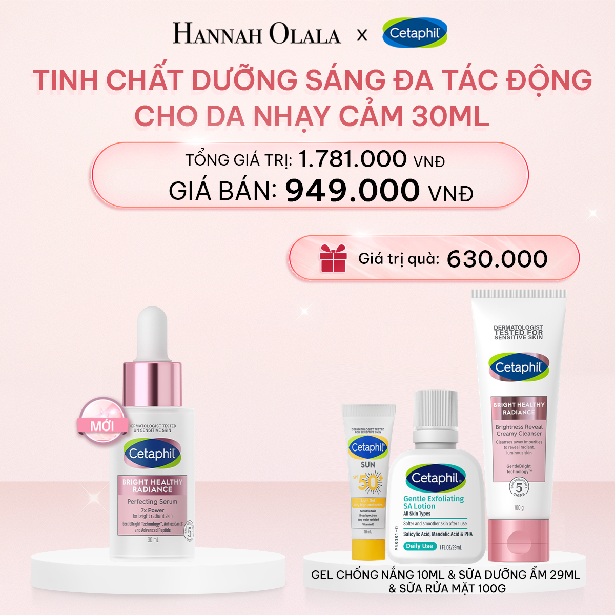 E439_DEAL 15: TINH CHẤT LÀM SÁNG DỊU LÀNH CHO DA NHẠY CẢM CETAPHIL BRIGHT HEALTHY RADIANCE SERUM 30ML