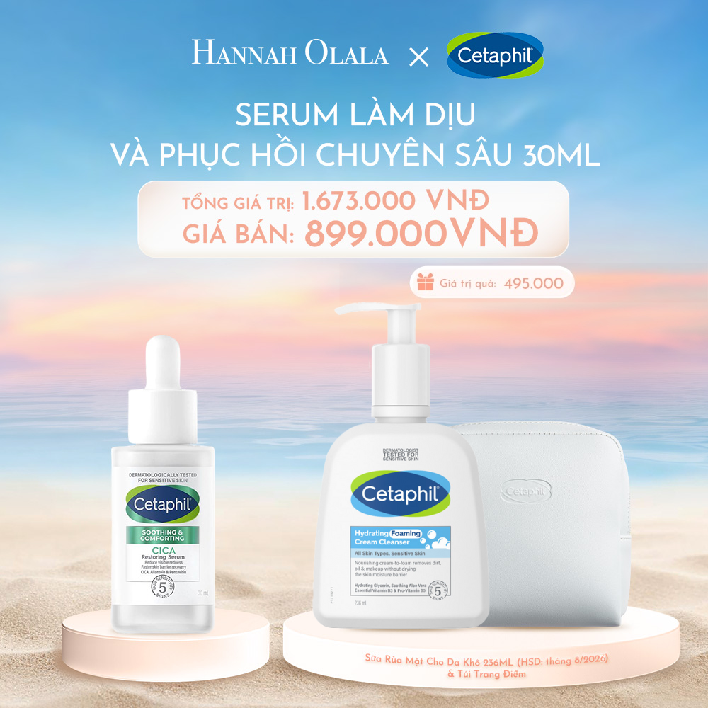 C1054_DEAL 4: TINH CHẤT LÀM DỊU VÀ PHỤC HỒI CHUYÊN SÂU CETAPHIL SOOTHING AND COMFORTING CICA RESTORING SERUM 30ML