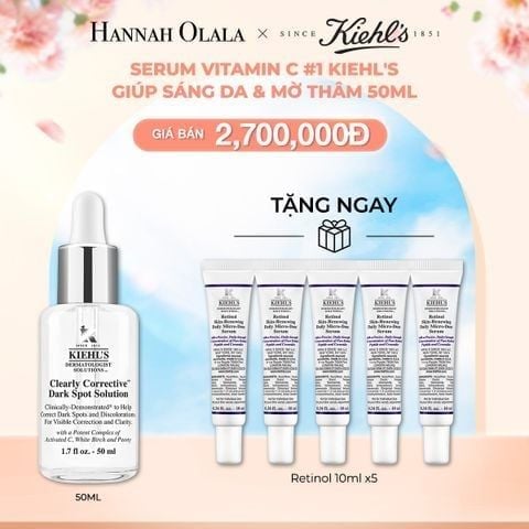 D73_DEAL 38: DƯỠNG CHẤT (SERUM) MỜ THÂM MỤN & SÁNG DA KIEHL'S CLEARLY CORRECTIVE™ DARK SPOT SOLUTION 50ML