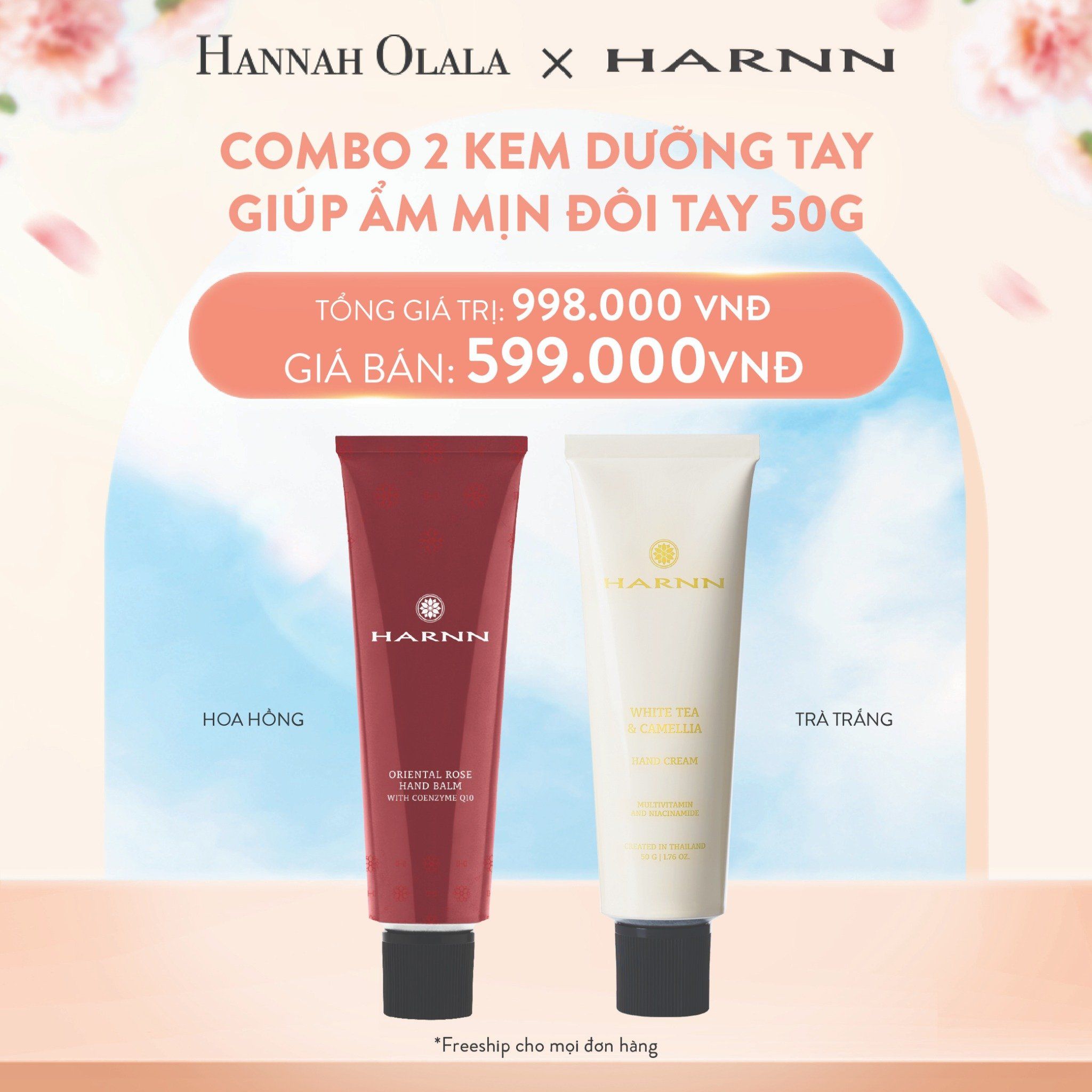 A342_DEAL 3: COMBO 2 KEM DƯỠNG TAY HARNN GIÚP ẨM MỊN ĐÔI TAY 50G