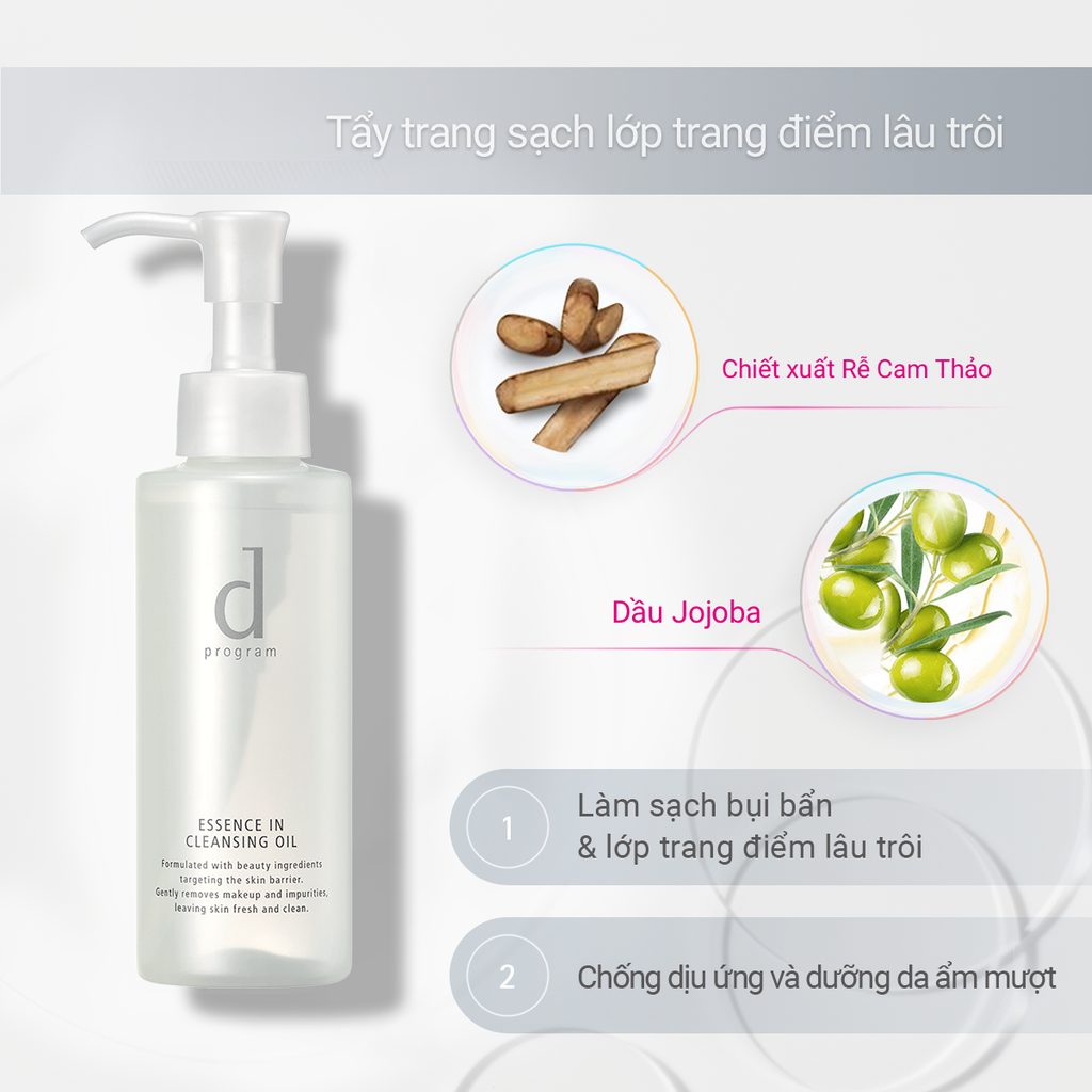 DEAL 8: BỘ ĐÔI DẦU TẨY TRANG DƯỠNG DA DPROGRAM ESSENCE IN CLEANSING OIL 120ML