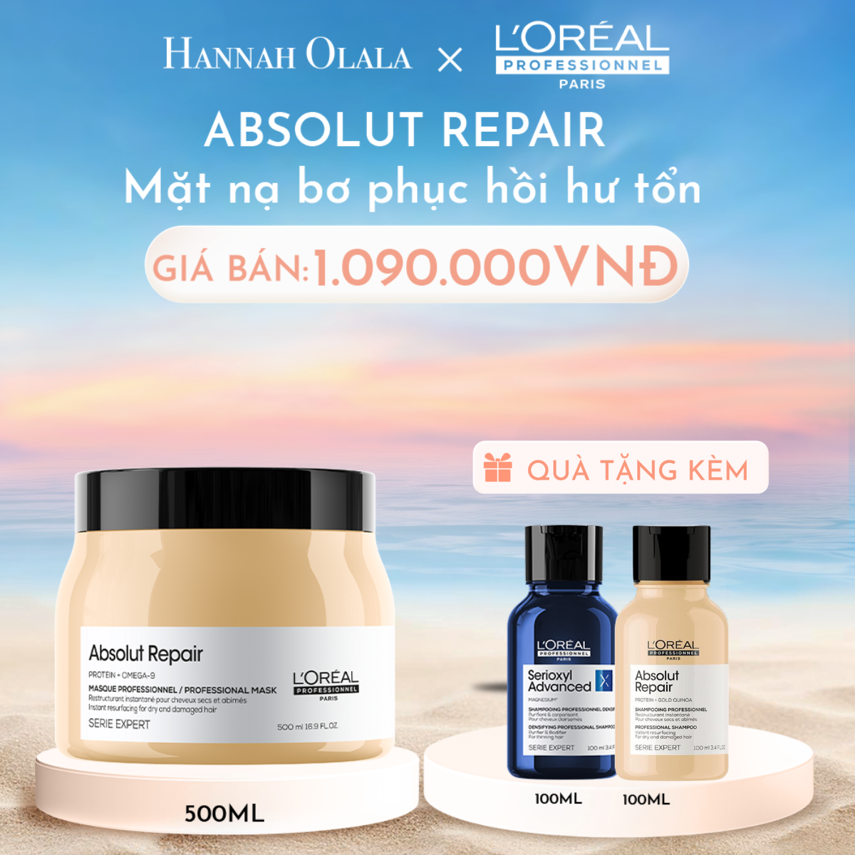 C876_DEAL 3: MẶT NẠ BƠ PHỤC HỒI HƯ TỔN TOÀN DIỆN L'ORÉAL PROFESSIONNEL ABSOLUT REPAIR 500ML