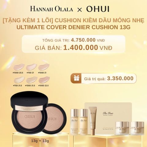 DEAL 40: PHẤN NƯỚC KIỀM DẦU MỎNG NHẸ OHUI ULTIMATE COVER DENIER CUSHION (13G*2)