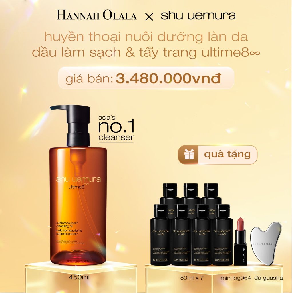 DEAL 3: DẦU LÀM SẠCH VÀ TẨY TRANG CAO CẤP SHU UEMURA ULTIME8∞ SUBLIME TSUBAKI CLEANSING OIL RENO 450ML