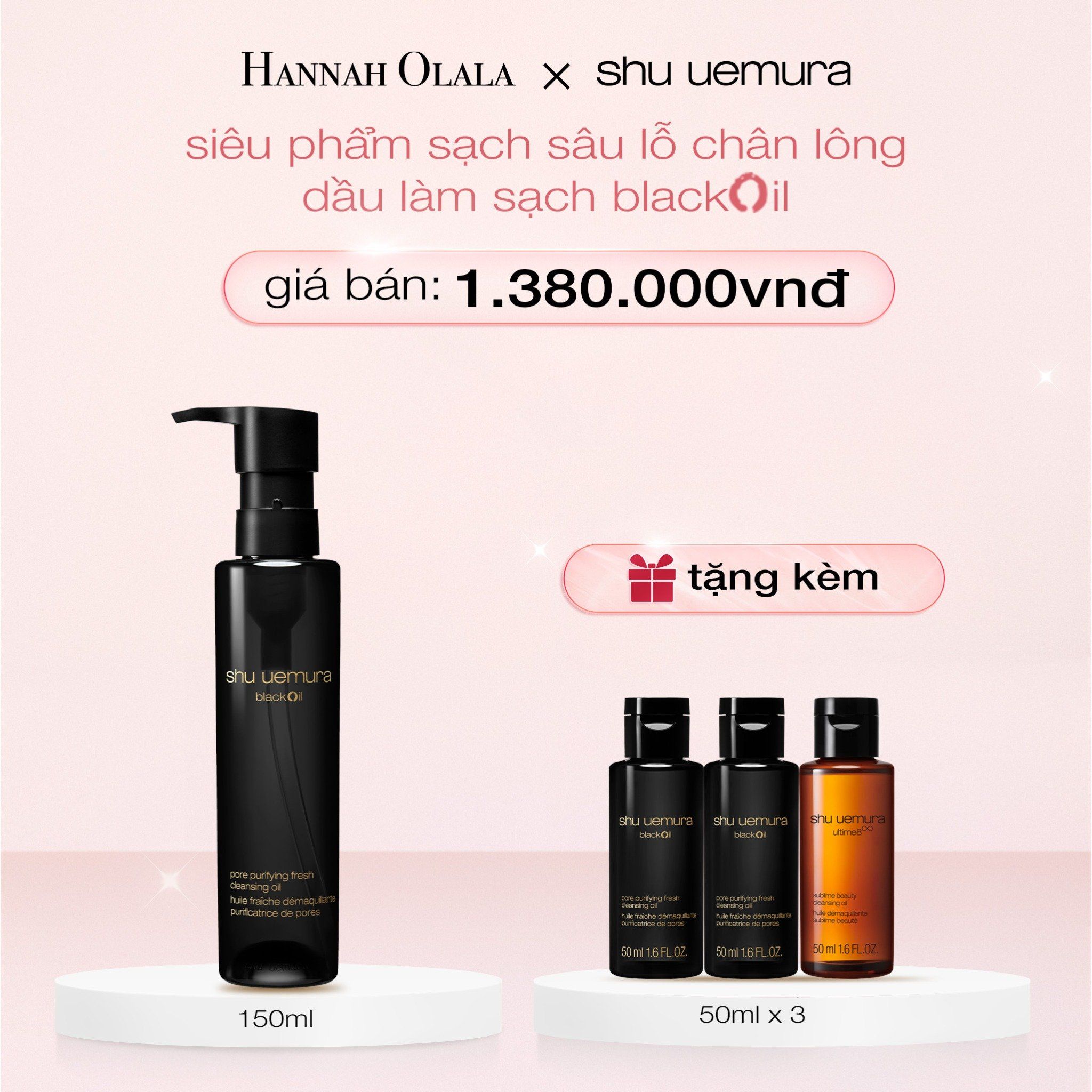 E281_DEAL 3: DẦU LÀM SẠCH VÀ TẨY TRANG SHU UEMURA BLACK OIL PORE PURIFYING FRESH CLEANSING OIL 150ML