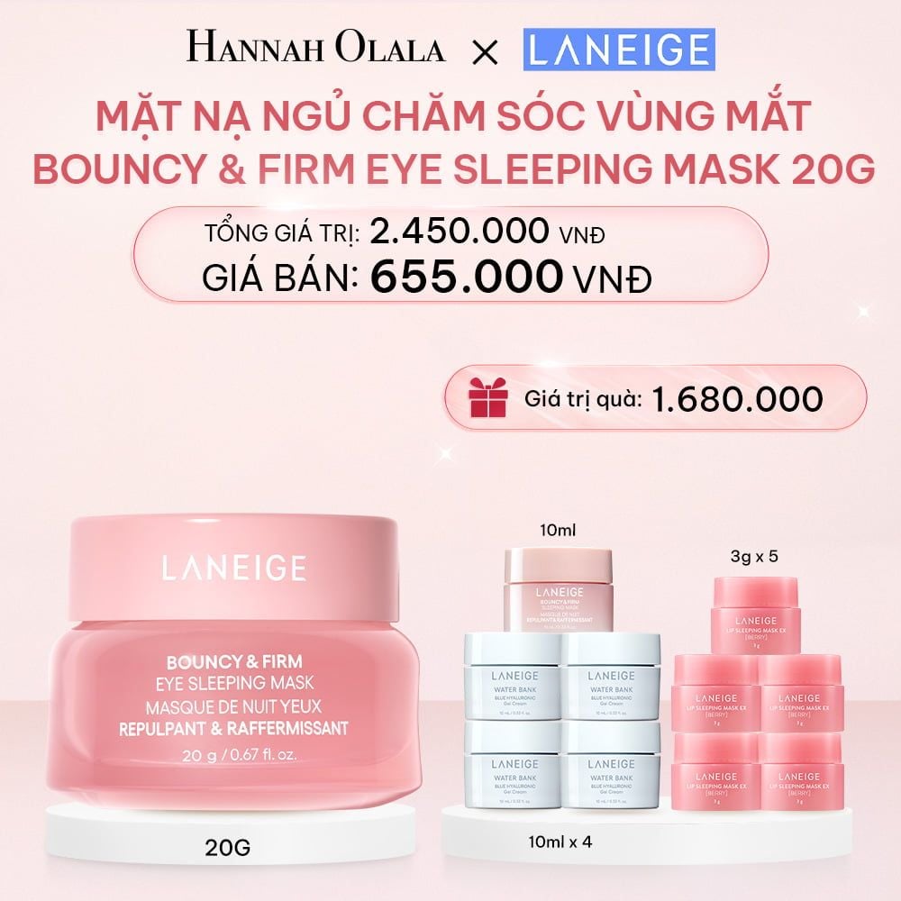 E267_DEAL 4: MẶT NẠ NGỦ DƯỠNG ẨM DÀNH CHO MẮT LANEIGE BOUNCY & FIRM EYE SLEEPING MASK 20ML