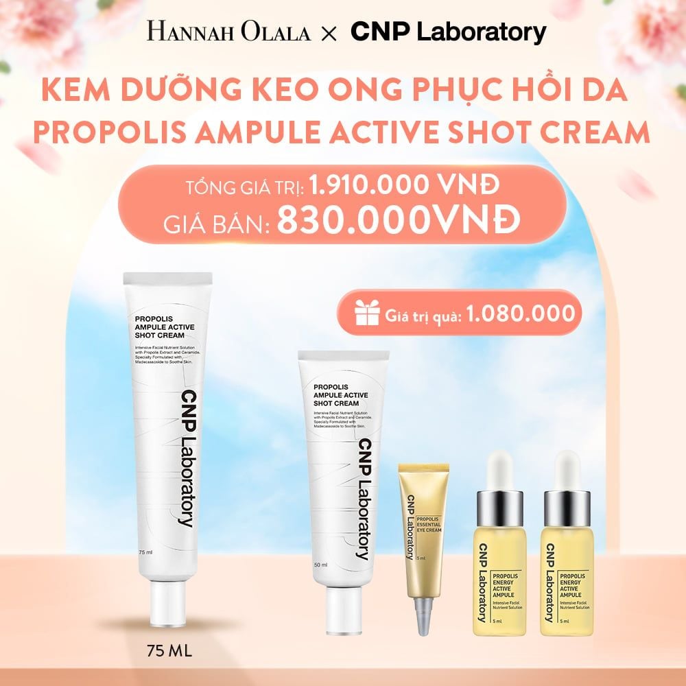 A196_DEAL37: KEM DƯỠNG KEO ONG PHỤC HỒI DA PROPOLIS AMPULE ACTIVE SHOT CREAM 75ML