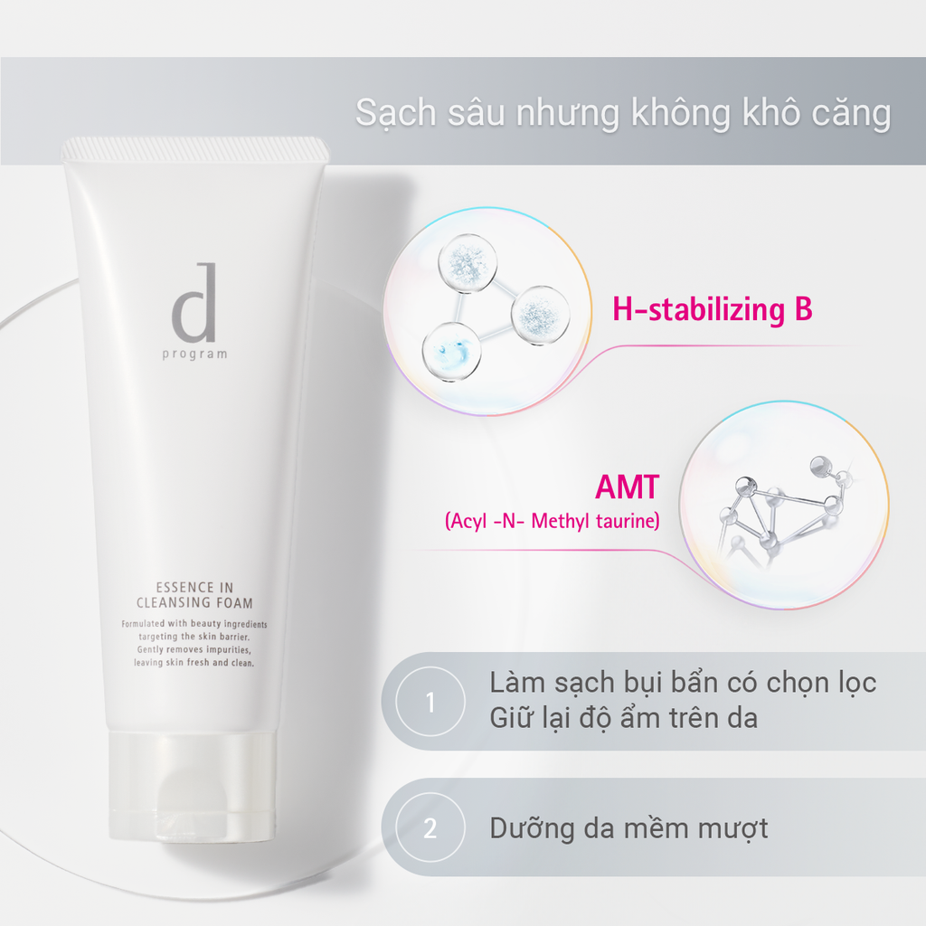 DEAL 7: BỘ SỮA RỬA MẶT TẠO BỌT DƯỠNG DA DPROGRAM ESSENCE IN CLEANSING FOAM 120G X2