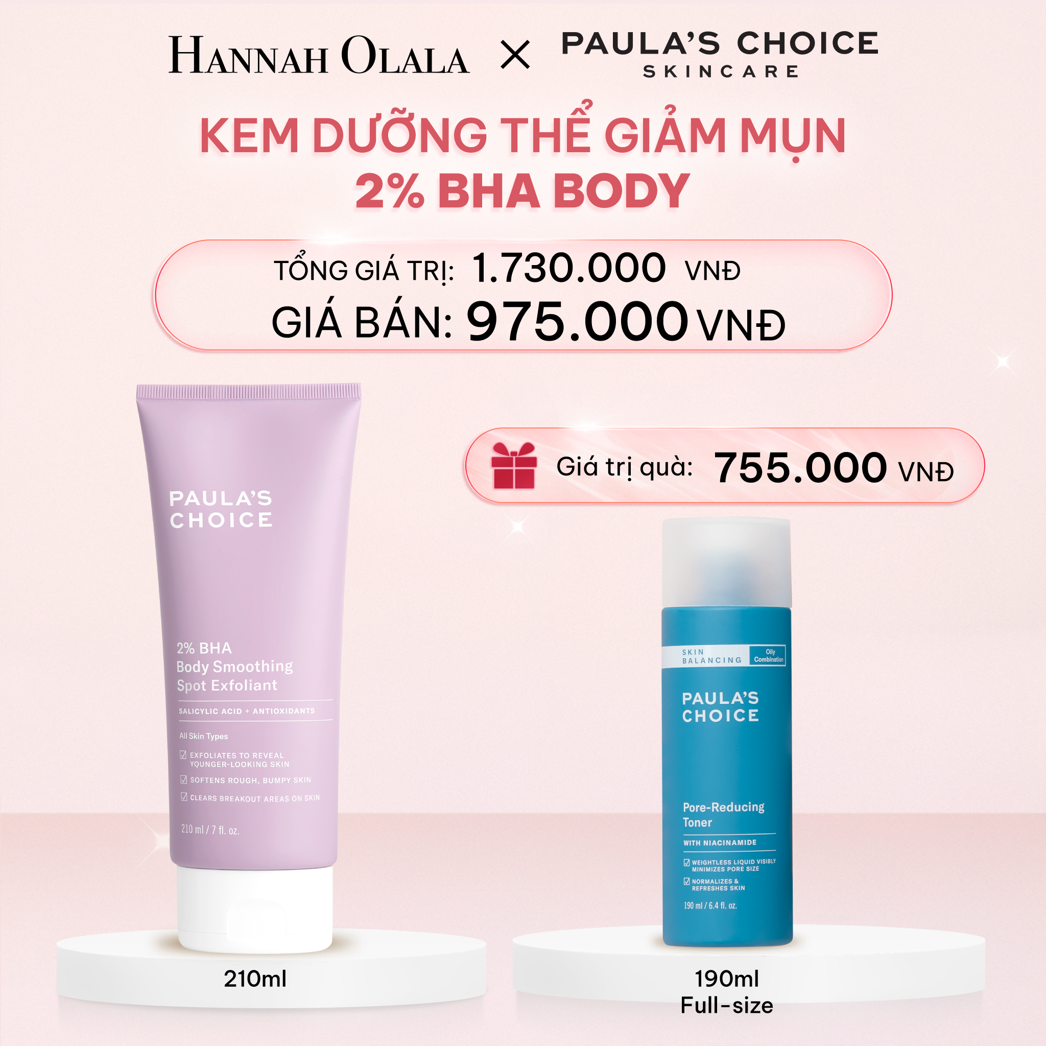E315_DEAL 2: KEM DƯỠNG THỂ GIÚP LOẠI BỎ TẾ BÀO DA CHẾT VÀ MỀM MỊN DA 2% BHA