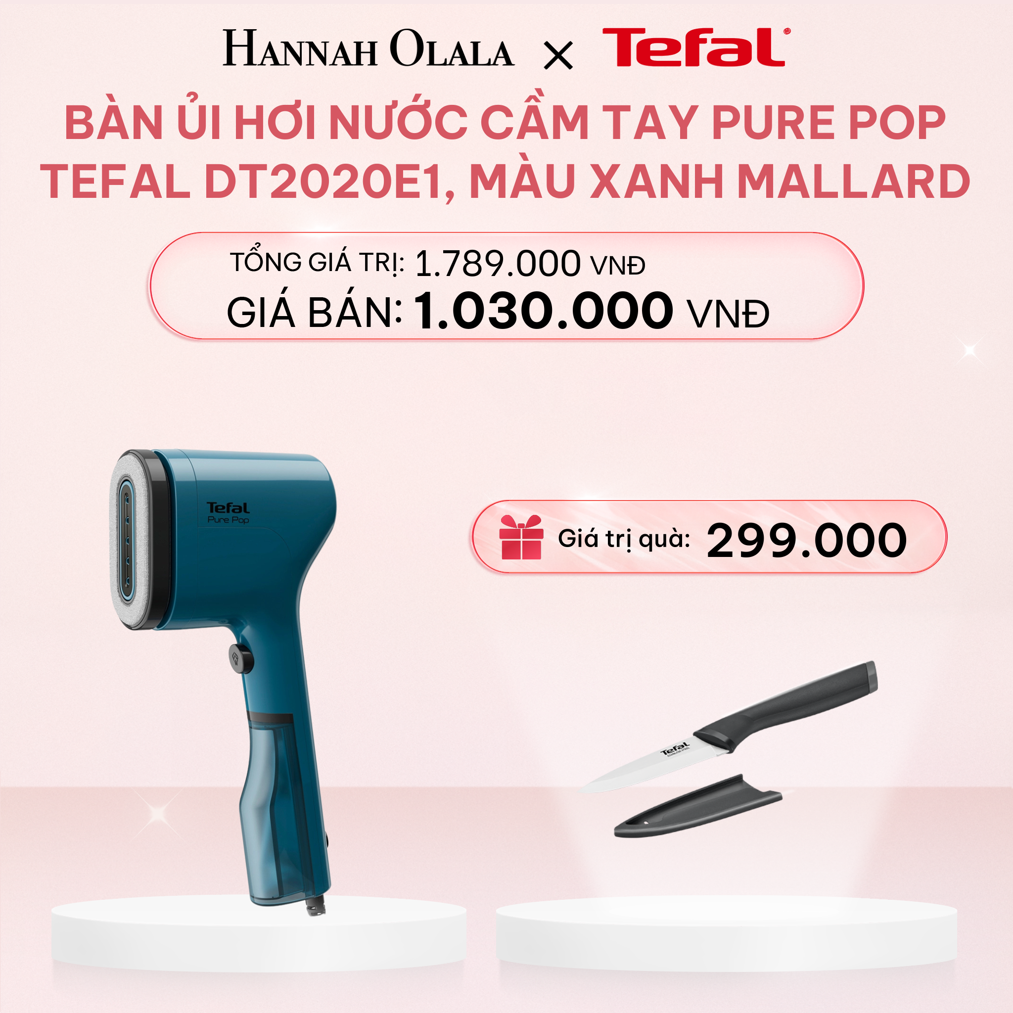 E71_DEAL 4: BÀN ỦI HƠI NƯỚC CẦM TAY PURE POP TEFAL DT2020E1