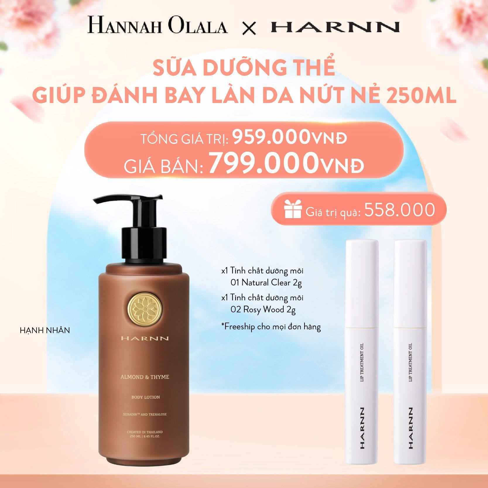 A354_DEAL 5: BODY LOTION - SỮA DƯỠNG THỂ HARNN GIÚP ĐÁNH BAY LÀN DA NỨT NẺ 250ML