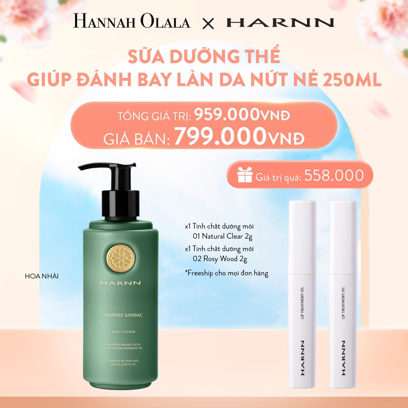 A354_DEAL 5: BODY LOTION - SỮA DƯỠNG THỂ HARNN GIÚP ĐÁNH BAY LÀN DA NỨT NẺ 250ML