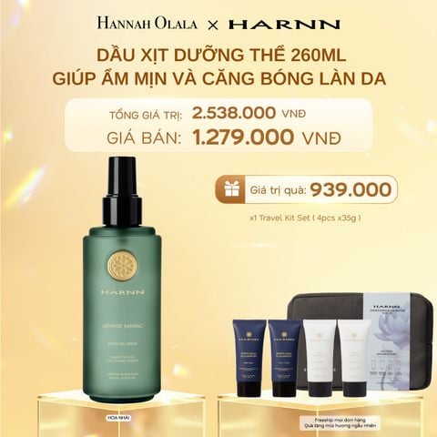 DEAL 5: DẦU XỊT DƯỠNG THỂ HARNN GIÚP ẨM MỊN VÀ CĂNG BÓNG LÀN DA 260ML