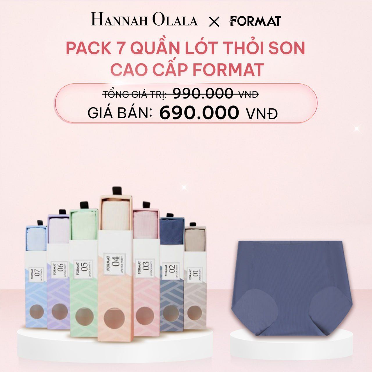 E147_DEAL 1: PACK 7 QUẦN LÓT THỎI SON SIÊU MÁT MỊN FORMAT