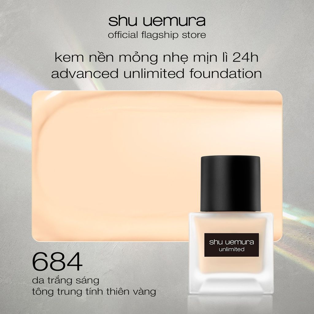 DEAL 11: KEM NỀN HIỆU ỨNG BÁN LÌ RẠNG RỠ MỎNG NHẸ BỀN MÀU SUỐT 24H SHU UEMURA UNLIMITED BREATHABLE LASTING FOUNDATION
