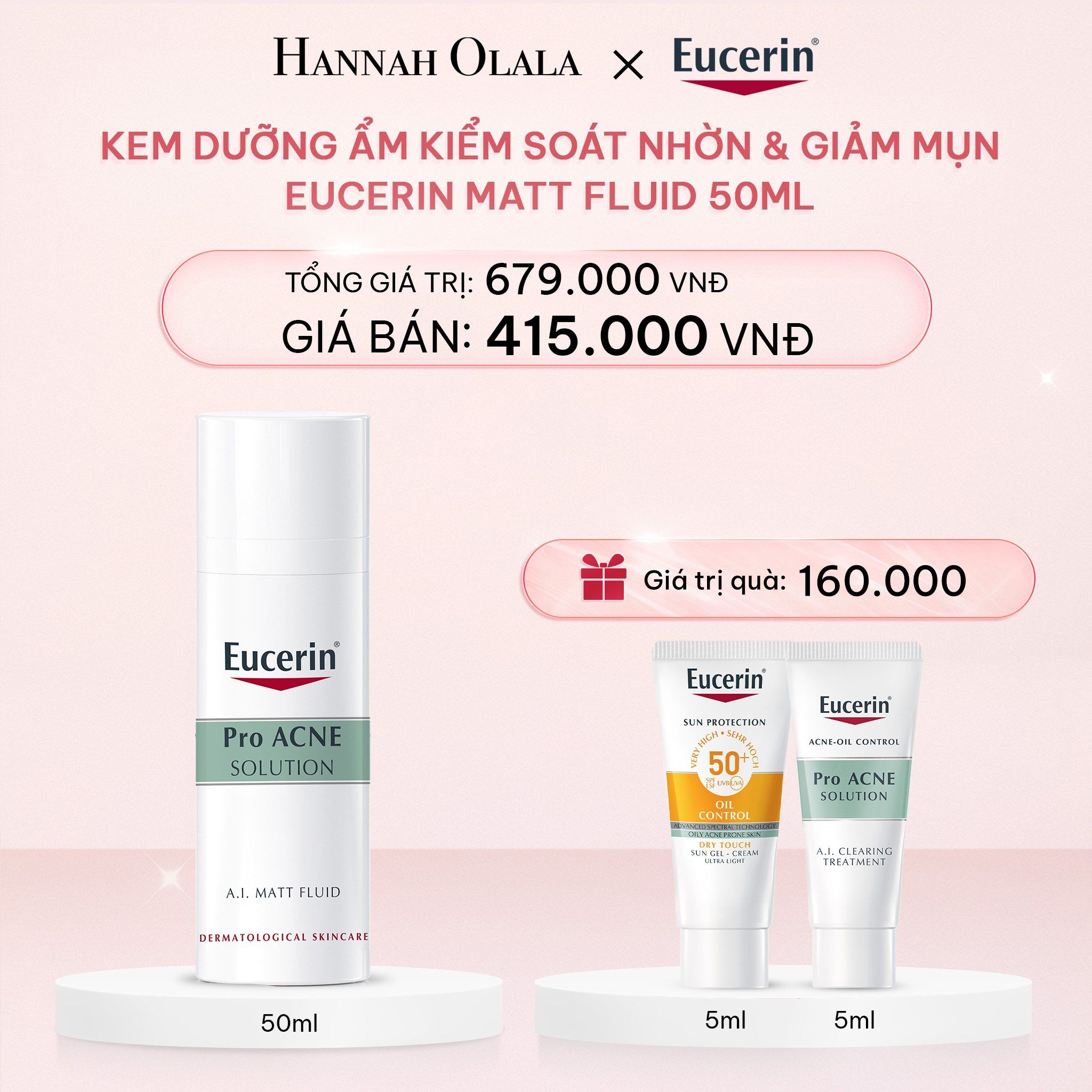 DEAL 09: KEM DƯỠNG ẨM KIỂM SOÁT NHỜN & GIẢM MỤN EUCERIN MATT FLUID 50ML