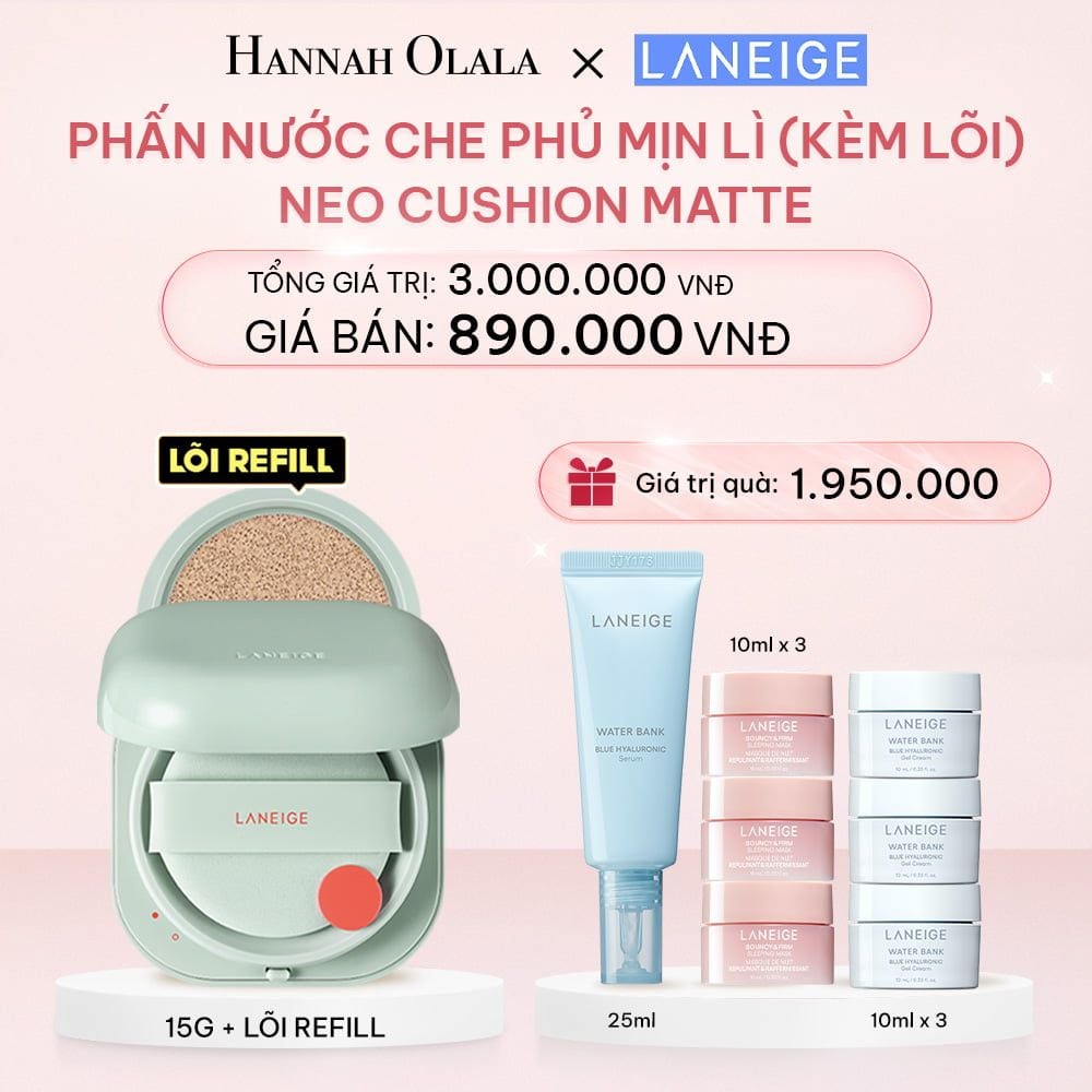 E269_DEAL 6A: PHẤN NƯỚC CHE PHỦ MUA 1 PHẤN NƯỚC CHE PHỦ MỊN LÌ, MỎNG NHẸ 50H NEO CUSHION MATTE (KÈM LÕI) CHỌN MÀU