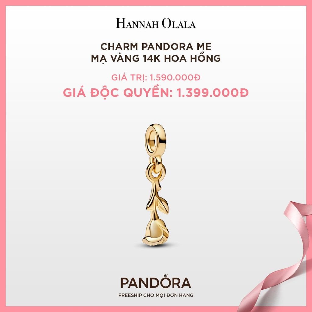 A27_DEAL 20: CHARM PANDORA ME MẠ VÀNG 14K HOA HỒNG