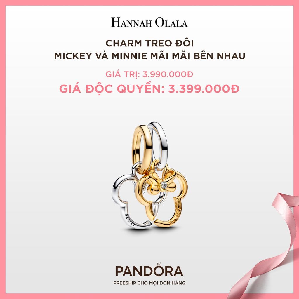 A83_DEAL 76: CHARM PANDORA TREO ĐÔI MICKEY VÀ MINNIE MÃI MÃI BÊN NHAU