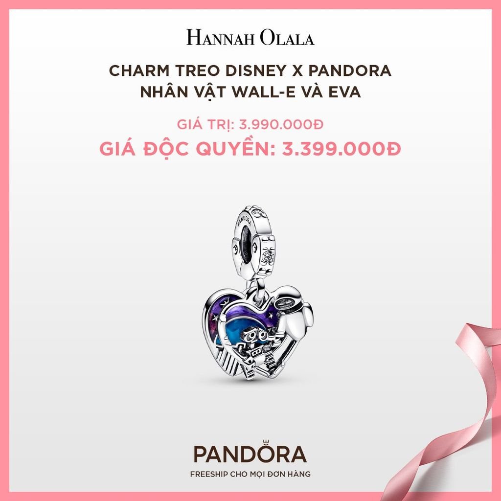 A99_DEAL 92: CHARM TREO DISNEY X PANDORA NHÂN VẬT WALL-E VÀ EVA