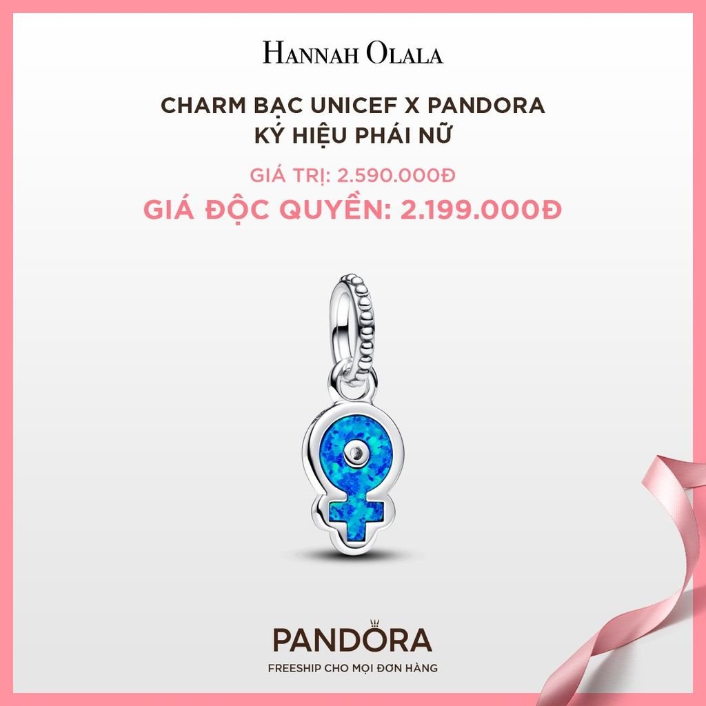 A39_DEAL 32: CHARM BẠC UNICEF X PANDORA KÝ HIỆU PHÁI NỮ