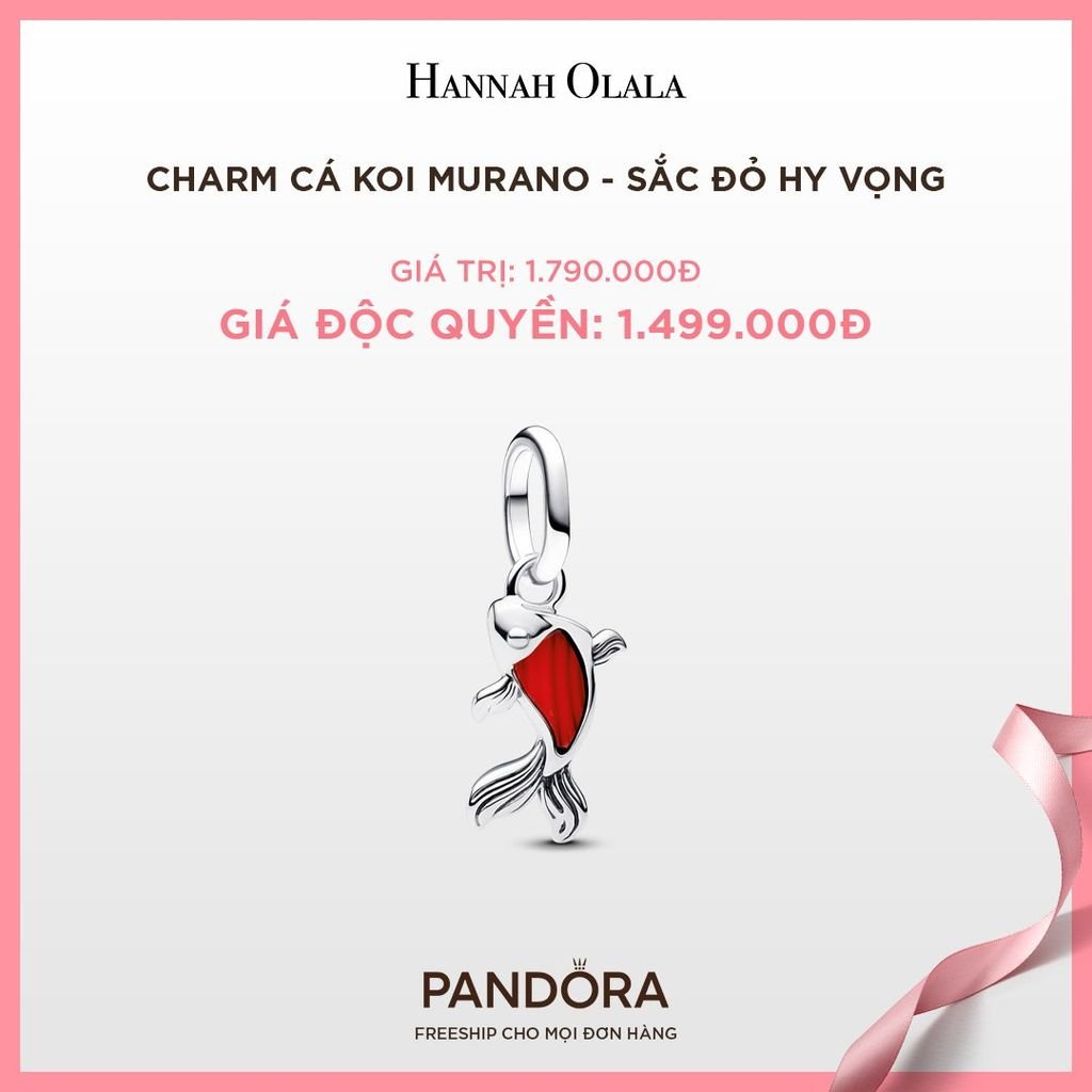 A115_DEAL 108: CHARM PANDORA CÁ KOI MURANO - SẮC ĐỎ HY VỌNG