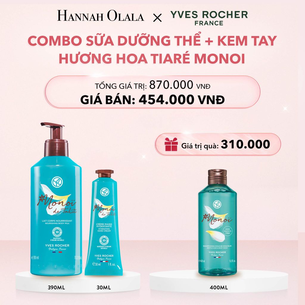 E837_DEAL 7: COMBO SỮA DƯỠNG THỂ + KEM TAY HƯƠNG HOA TIARÉ MONOI