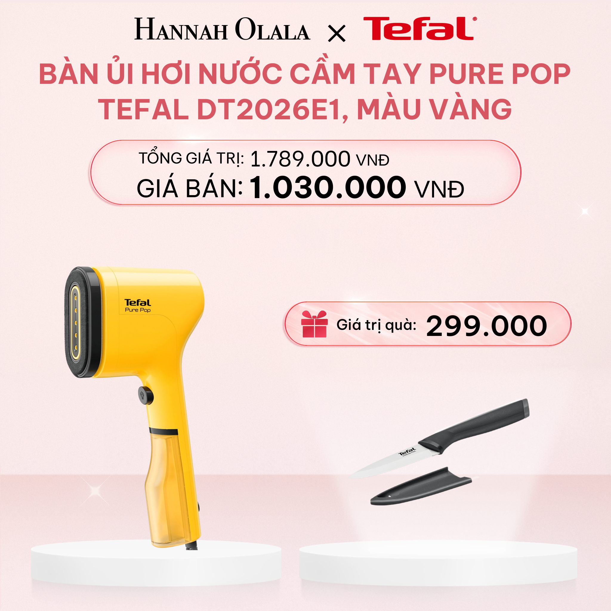 E71_DEAL 4: BÀN ỦI HƠI NƯỚC CẦM TAY PURE POP TEFAL DT2020E1