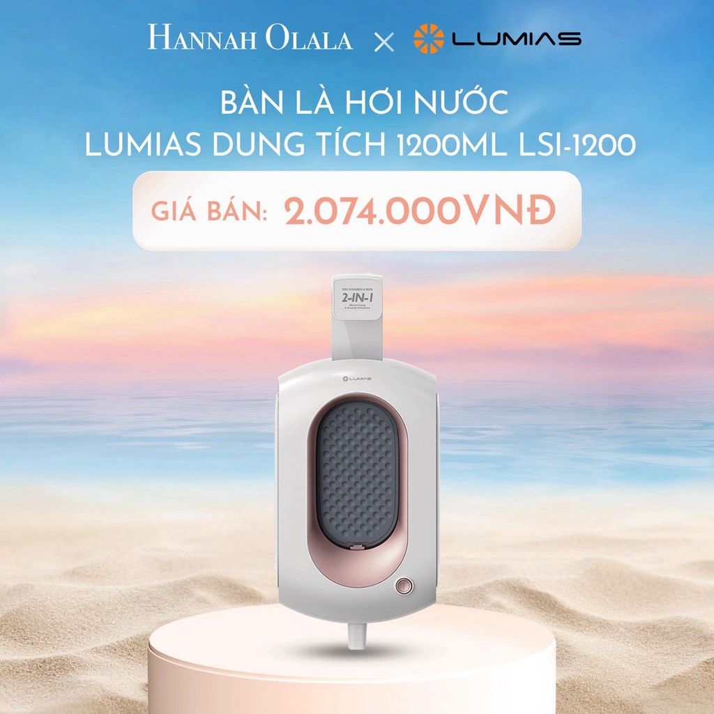 C595_DEAL 18: BÀN LÀ HƠI NƯỚC LUMIAS DUNG TÍCH 1200ML LSI-1200 (WHITE - ROSE)