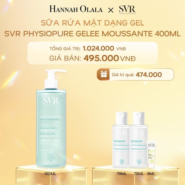 K8_DEAL 08: SỮA RỬA MẶT DẠNG GEL CHO DA NHẠY CẢM SVR PHYSIOPURE GELEE MOUSSANTE 400ML