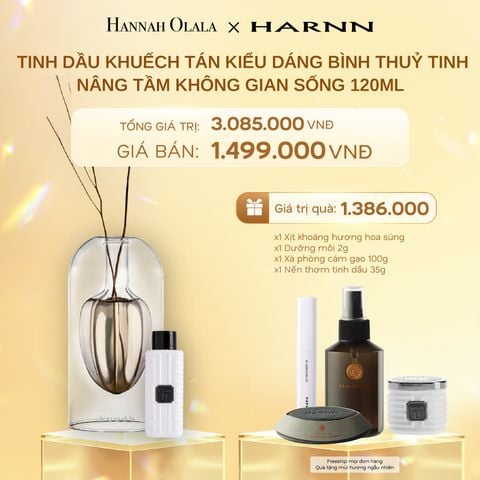 DEAL 9: TINH DẦU KHUẾCH TÁN HARNN KIỂU DÁNG BÌNH THUỶ TINH 120ML - NÂNG TẦM KHÔNG GIAN SỐNG