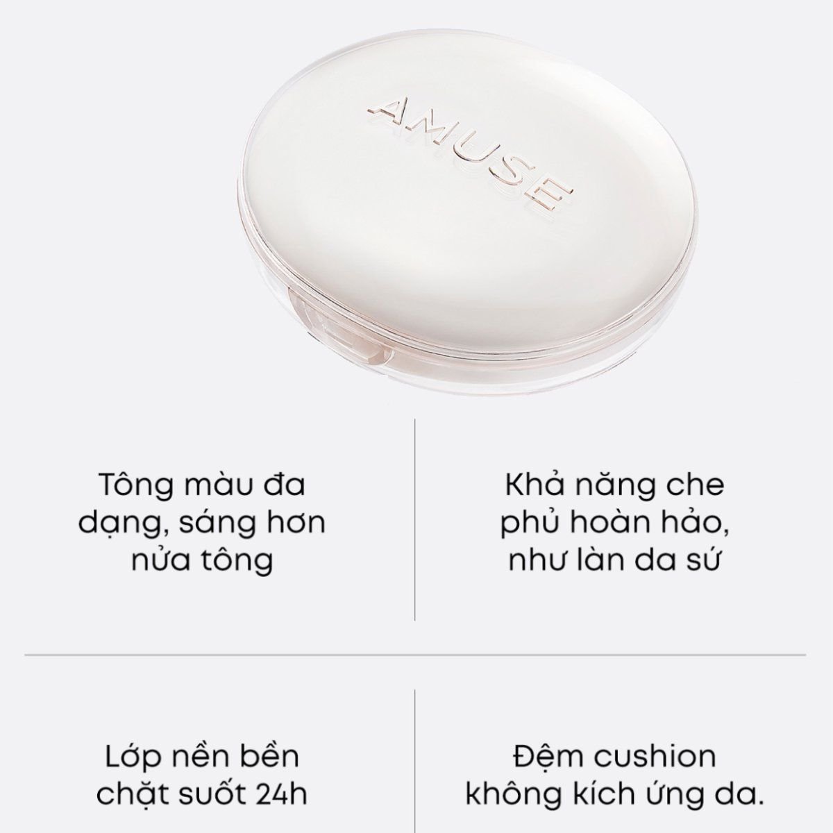 C29_DEAL 5: PHẤN NƯỚC AMUSE CHE PHỦ KHUYẾT ĐIỂM THUẦN CHAY SPF40 PA++ 15G