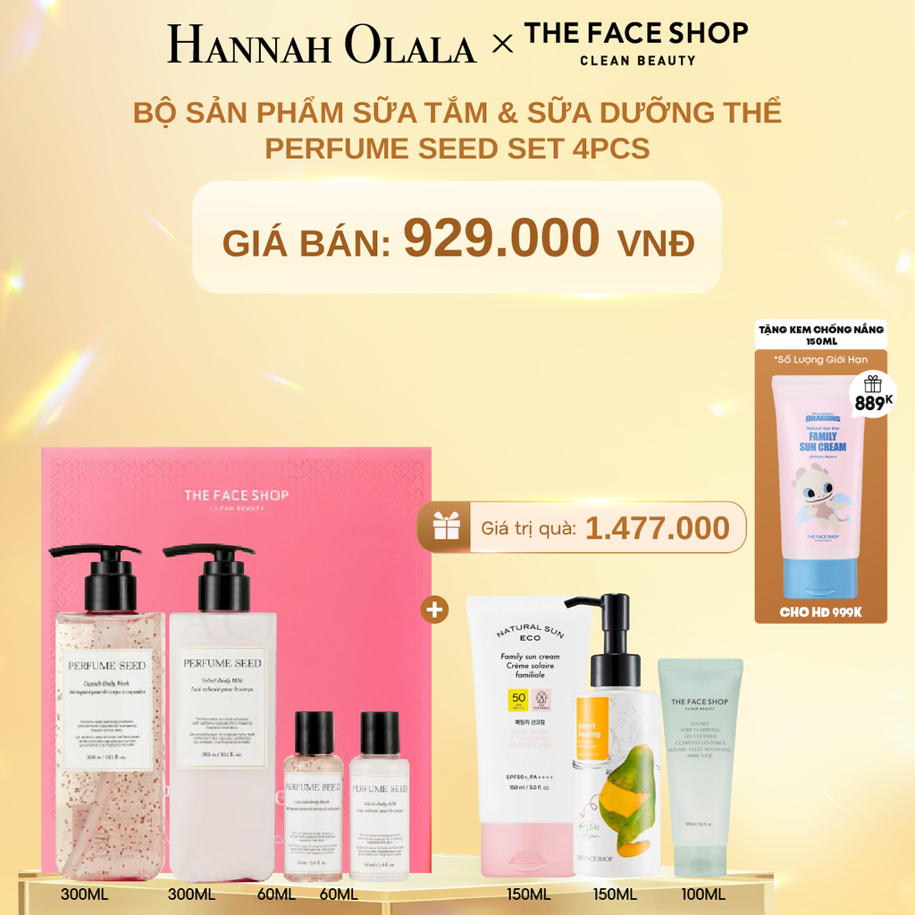 DEAL 9: BỘ SẢN PHẨM SỮA TẮM & SỮA DƯỠNG THỂ PERFUME SEED SET 4PCS