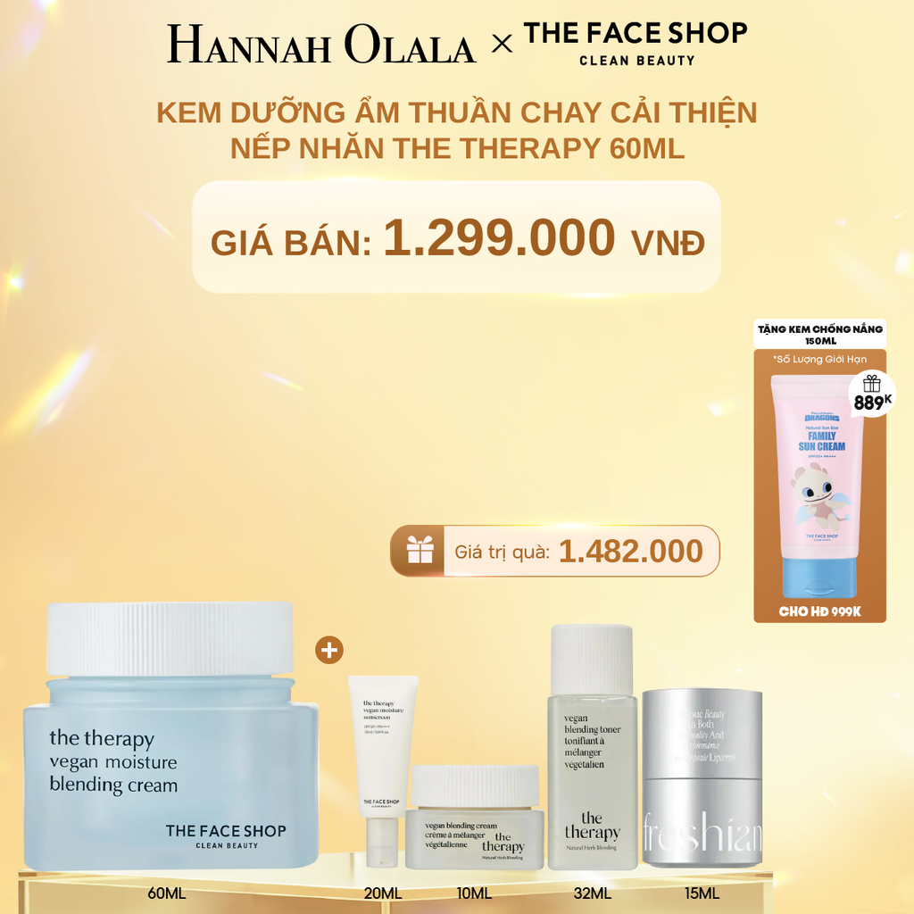 DEAL 11: KEM DƯỠNG ẨM THUẦN CHAY CẢI THIỆN NẾP NHĂN THE THERAPY 60ML