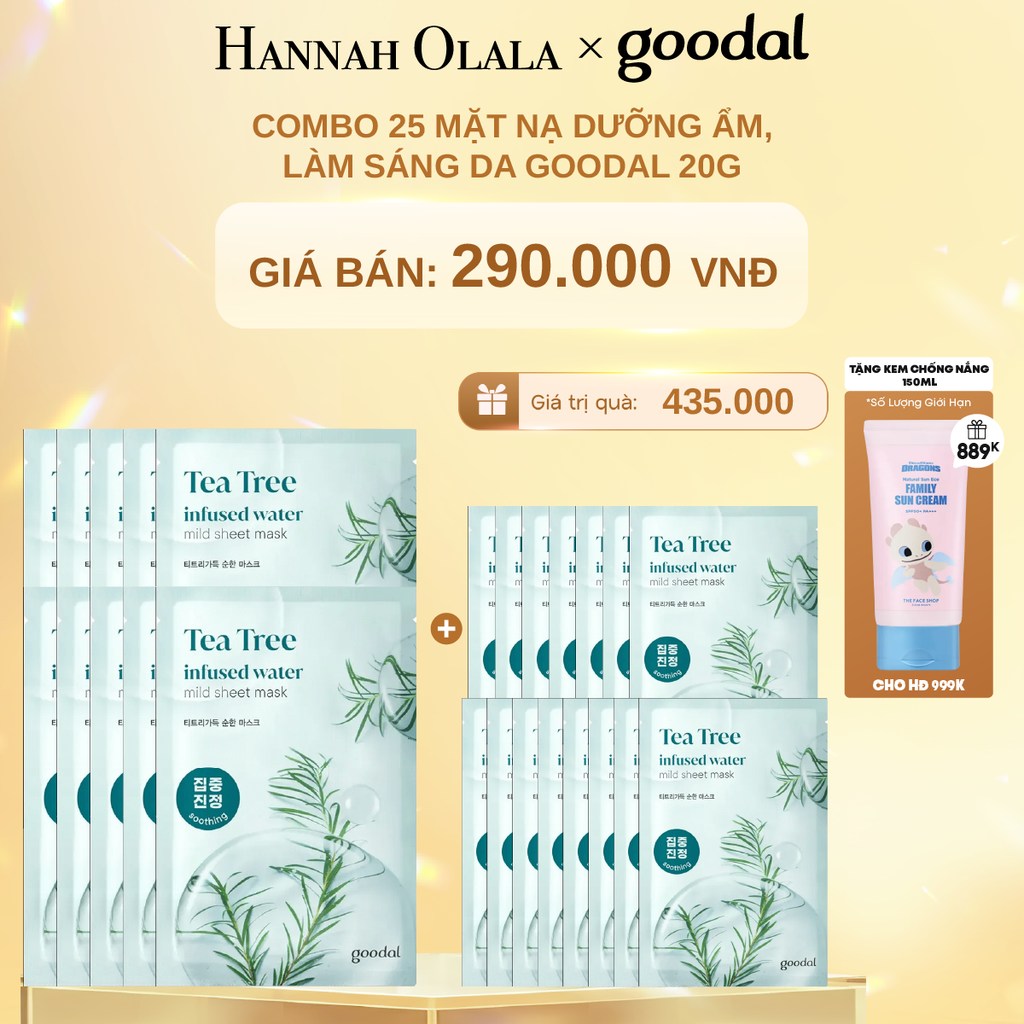 DEAL 1: COMBO MẶT NẠ DƯỠNG ẨM, LÀM SÁNG DA GOODAL 20G