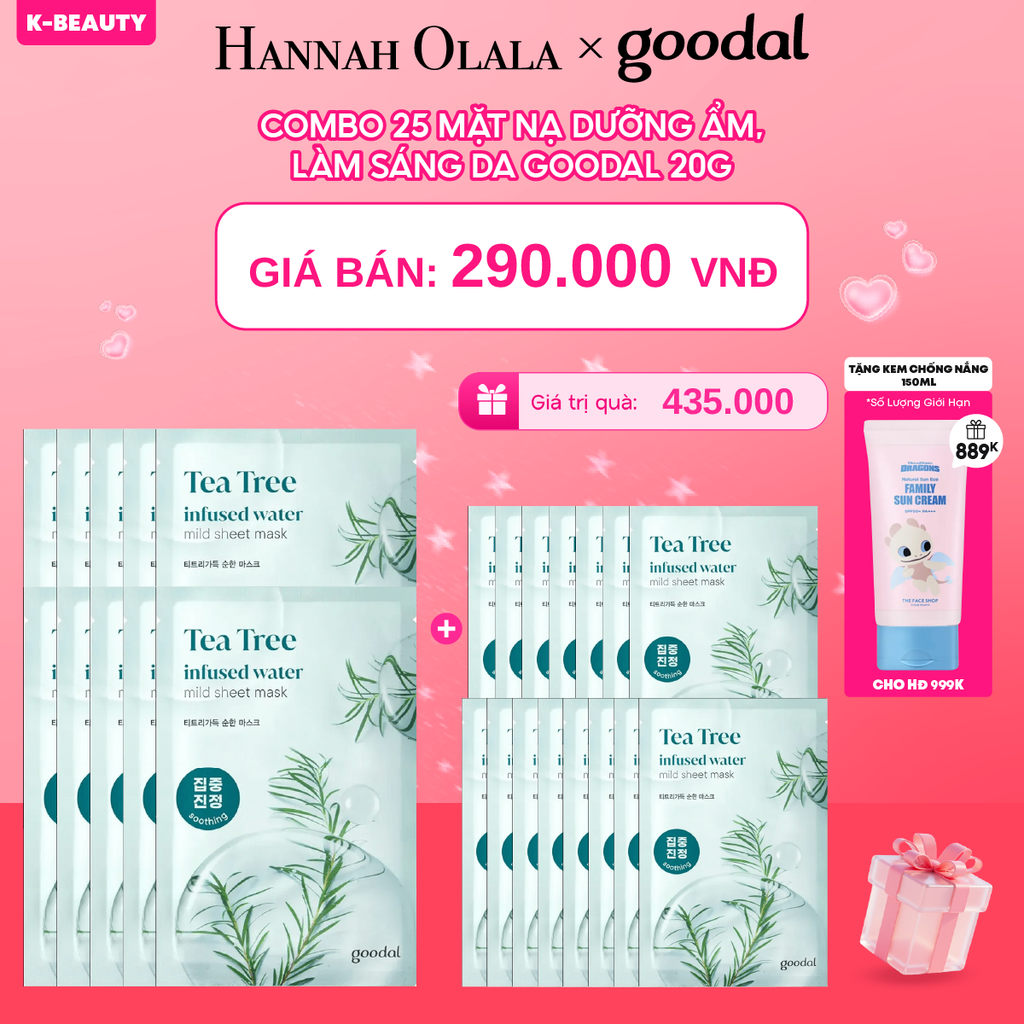 DEAL 1: COMBO 25 MẶT NẠ DƯỠNG ẨM, LÀM SÁNG DA GOODAL 20G