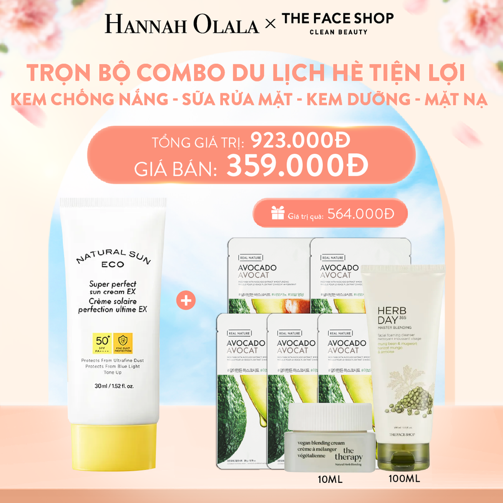 A879_DEAL 3: TRỌN BỘ COMBO DU LỊCH HÈ TIỆN LỢI: KEM CHỐNG NẮNG - SỮA RỬA MẶT - KEM DƯỠNG - MẶT NẠ