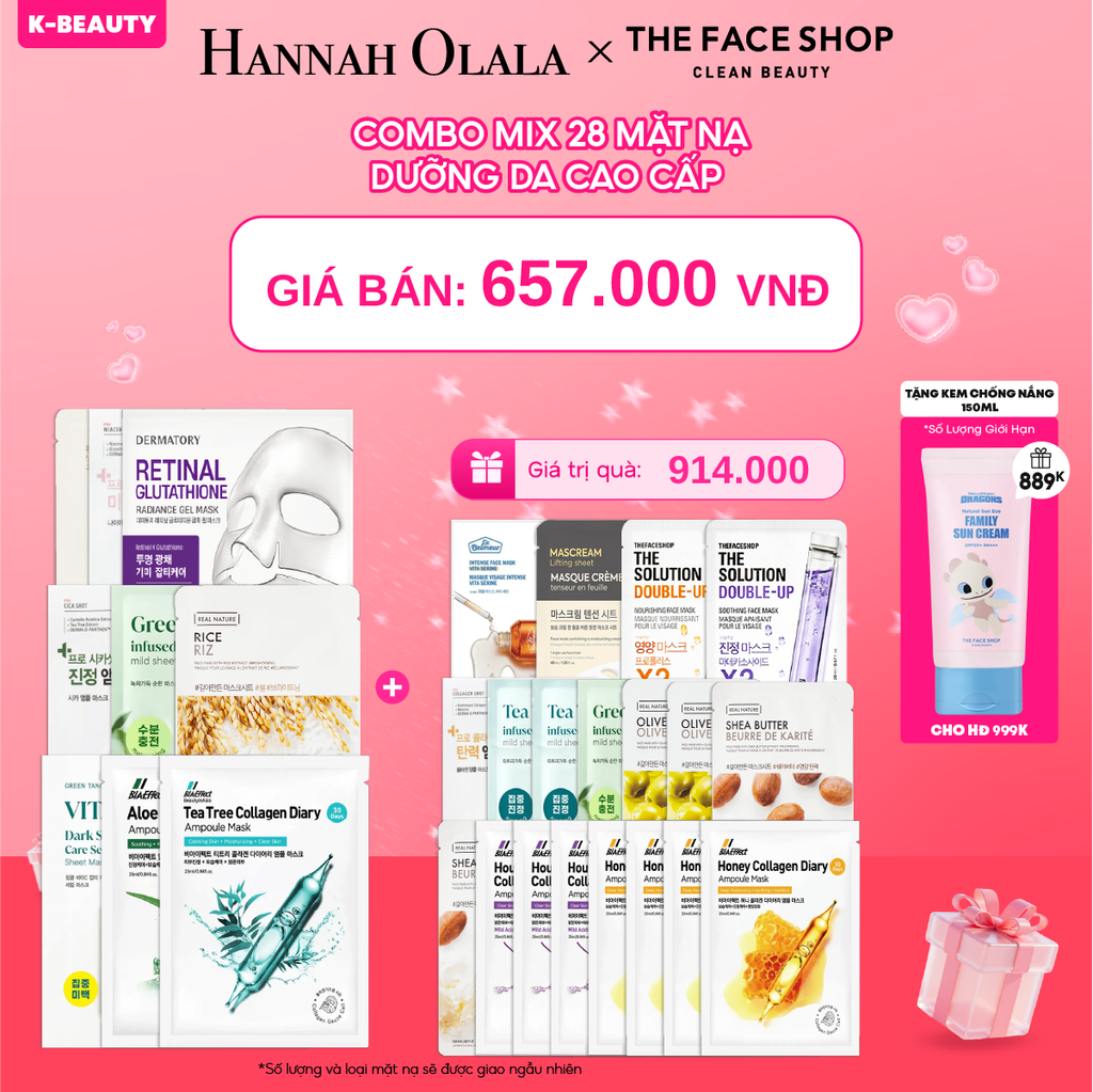 DEAL 3: COMBO MIX 28 MẶT NẠ DƯỠNG DA CAO CẤP
