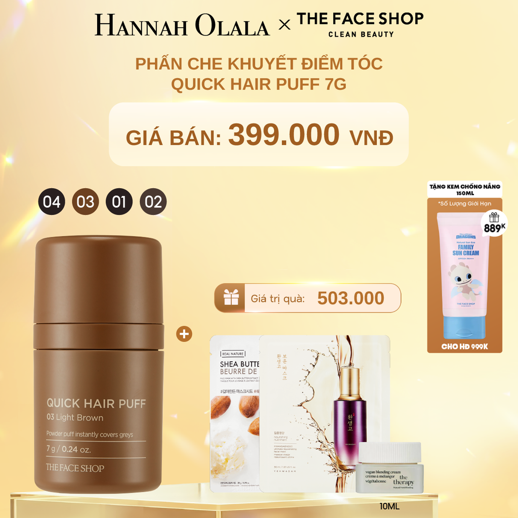 DEAL 5: PHẤN CHE KHUYẾT ĐIỂM TÓC QUICK HAIR PUFF 7G