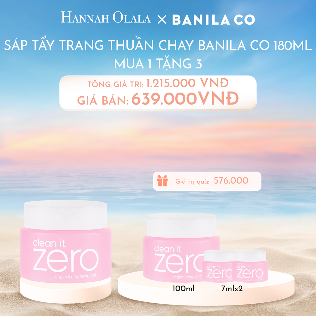 C310_DEAL 1: SÁP TẨY TRANG THUẦN CHAY BANILA CO CHO MỌI LOẠI DA 180ML