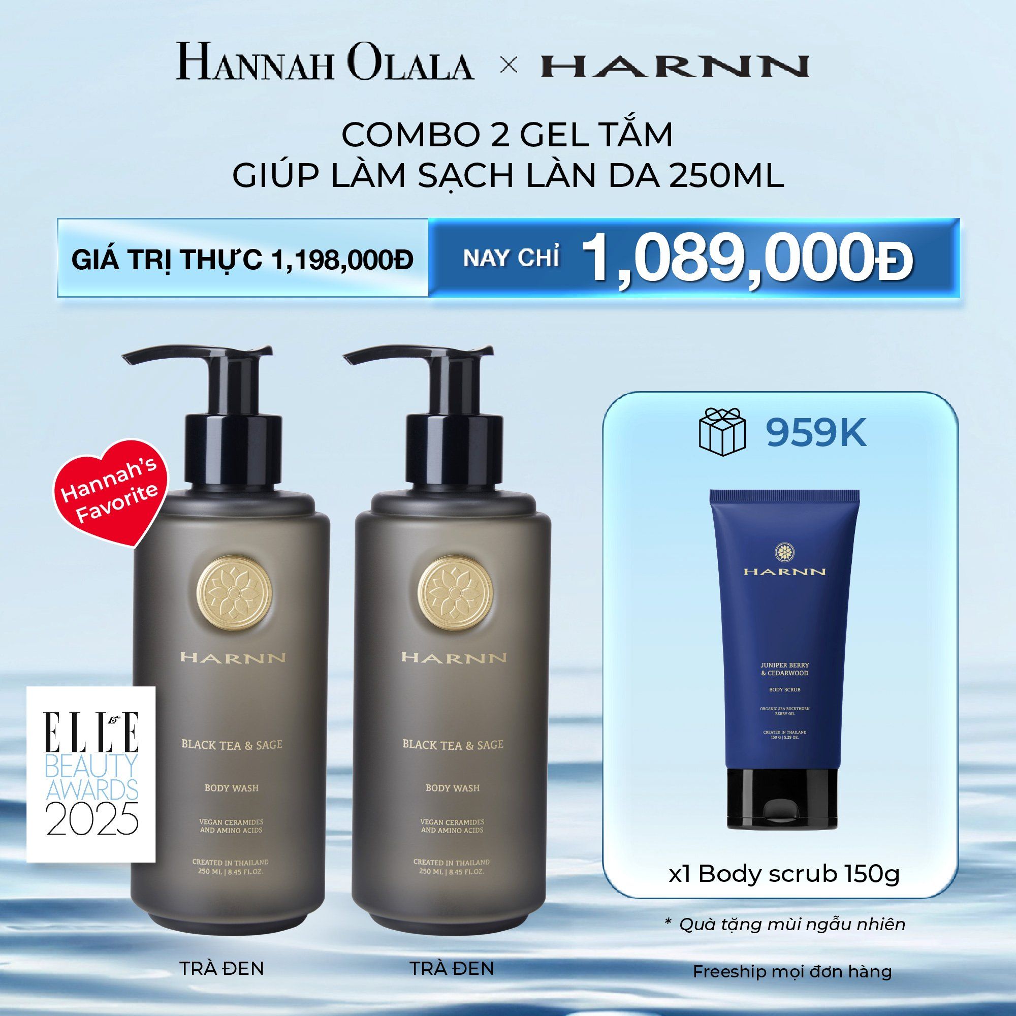 DEAL 2: COMBO 2 GEL TẮM HARNN GIÚP LÀM SẠCH LÀN DA 250ML - BODY WASH