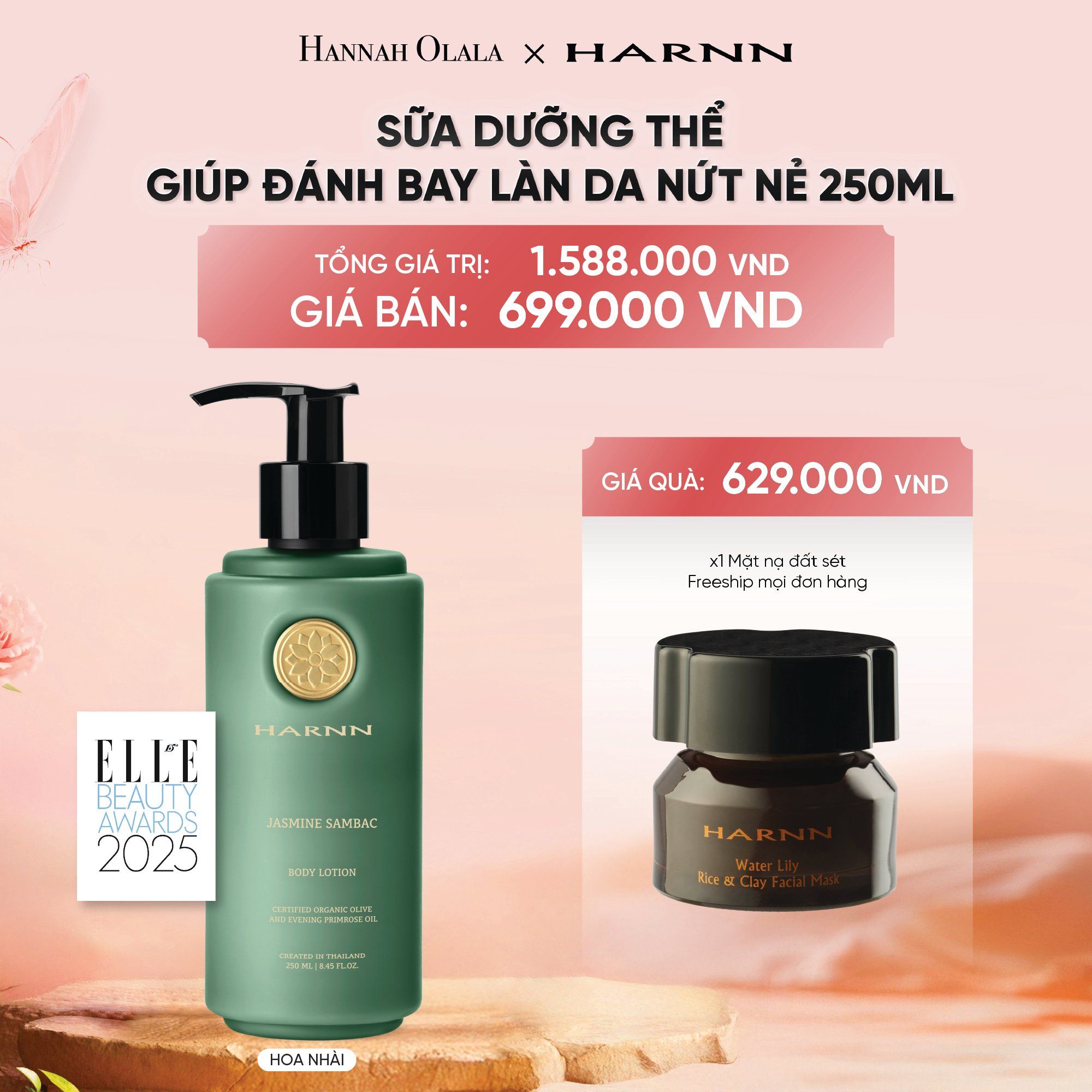 DEAL 4: BODY LOTION - SỮA DƯỠNG THỂ HARNN GIÚP ĐÁNH BAY LÀN DA NỨT NẺ 250ML