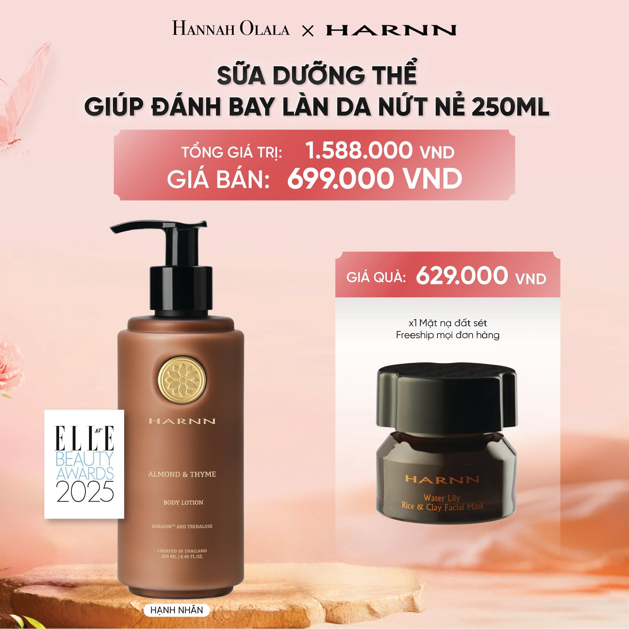 DEAL 4: BODY LOTION - SỮA DƯỠNG THỂ HARNN GIÚP ĐÁNH BAY LÀN DA NỨT NẺ 250ML