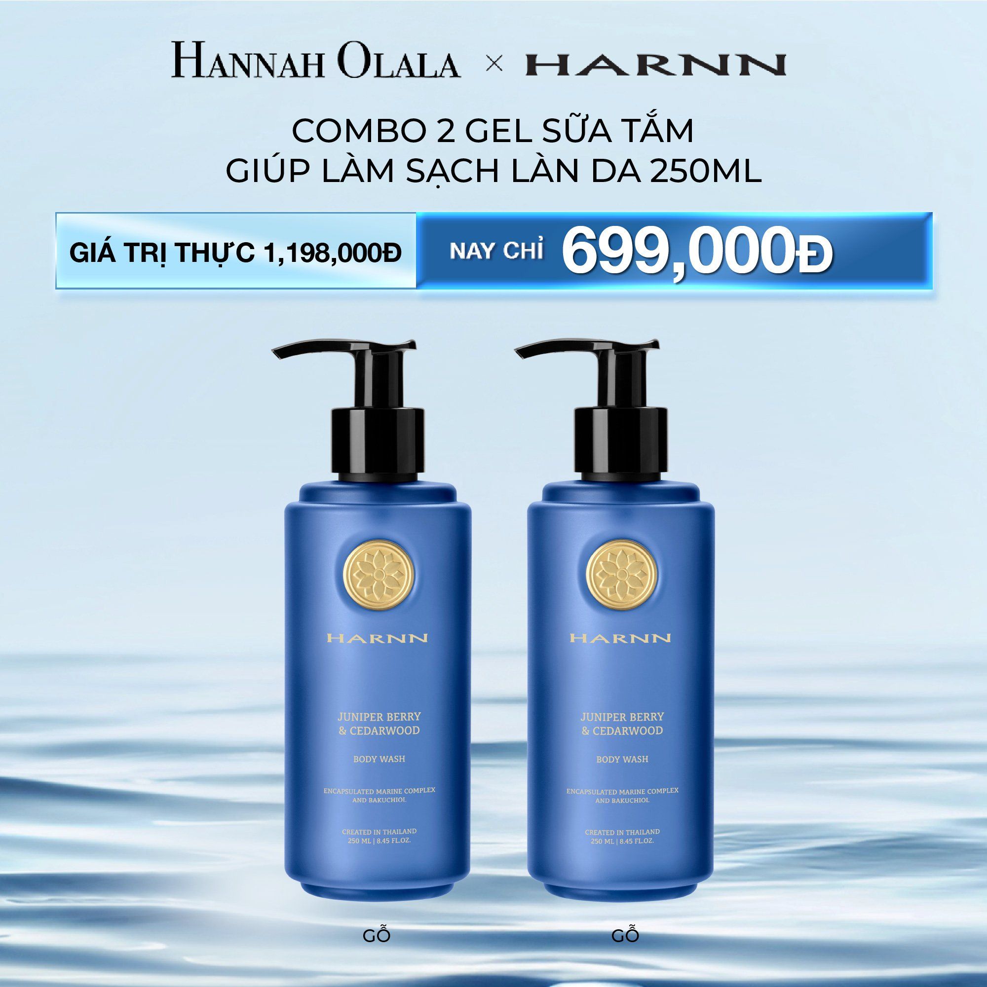 DEAL 1: COMBO 2 GEL TẮM HARNN GIÚP LÀM SẠCH LÀN DA 250ML - BODY WASH